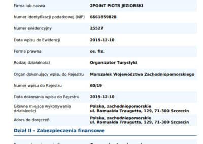 Wpis do rejestru Organizatorów Turystyki